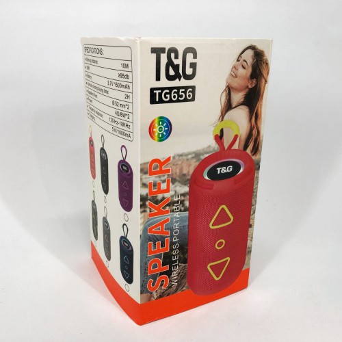 Bluetooth колонка портативна TG656 FM-радіо, акумуляторна колонка для музики. Колір: чорний