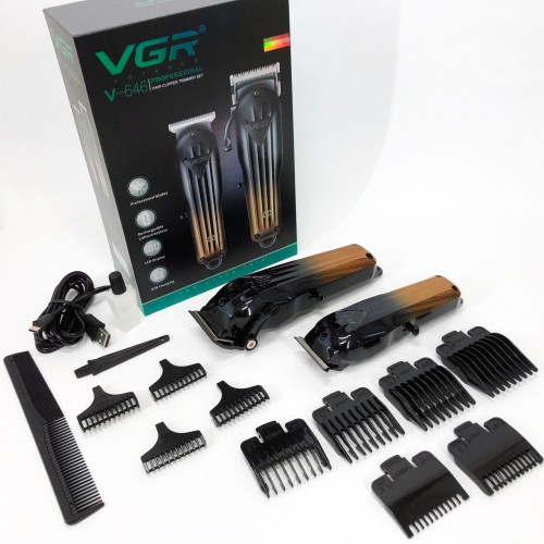 Комплект VGR 2 в 1 V-646 акумуляторна машинка для стрижки та триммер