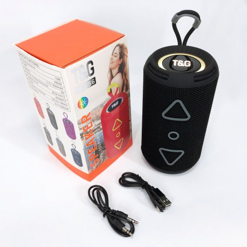 Bluetooth колонка портативна TG656 FM-радіо, акумуляторна колонка для музики. Колір: чорний