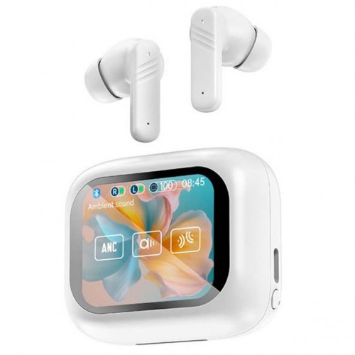 Навушники бездротові LX-10 TWS Earbuds з LED дисплеєм, Bluetooth гарнітури, Вакуумні навушники. Колір: білий