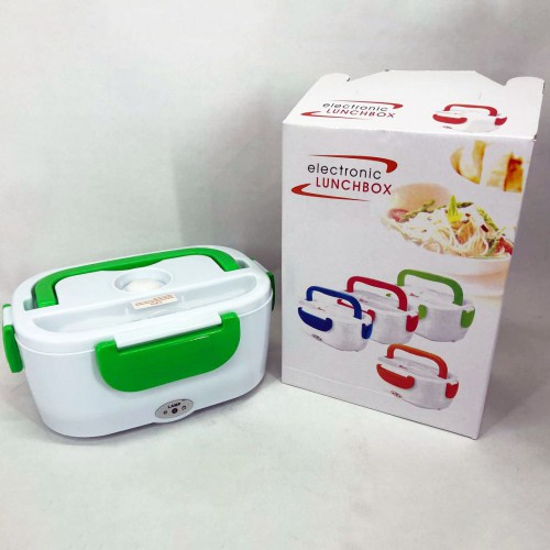 Ланч бокс електричний з підігрівом Lunch Heater 220 V Pro, Термос для їжі для дітей. Колір: зелений