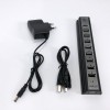 Розгалужувач USB HUB на 10 портів з активною зарядкою 220V, Розгалужувач юсб, Хаб для ноутбука