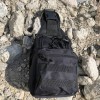 Набір: армійська чорна сумка + тактичний ліхтар професійний POLICE BL-X71-P50
