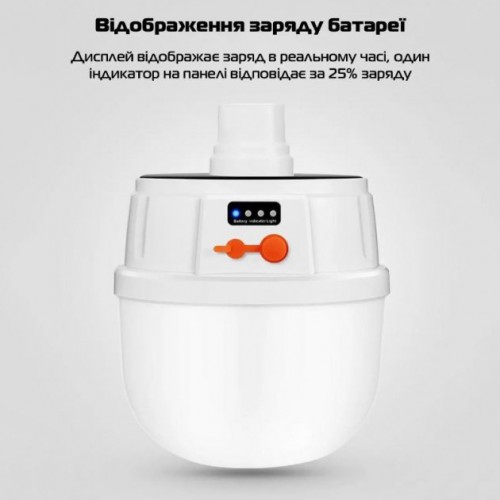 Акумуляторна кемпінгова LED лампа світильник із сонячною панеллю 5 режимів до 8 годин X-Balog BL-2025