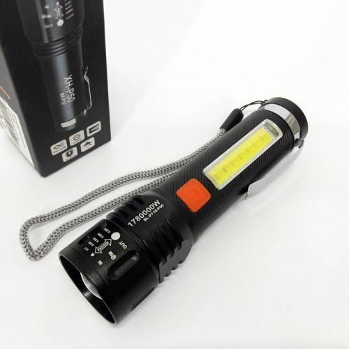 Ліхтар акумуляторний Bailong BL-P716-P50+COB white+red, Портативний світлодіодний ліхтар із зарядкою