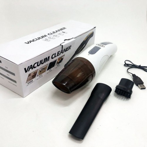 Автомобільний пилосос Car Vacuum Cleaner HY05 на АКУМУЛЯТОРІ. Колір: білий