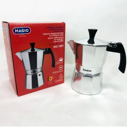 Гейзерна кавоварка Magio MG-1001 150 мл, гейзерна турка для кави, гейзерна кавоварка з нержавіючої сталі