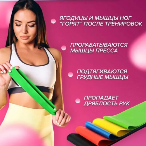 Гумка для фітнесу Fit Simplify GO DO 5 шт, спортивна гумка для тренувань, гума для тренувань