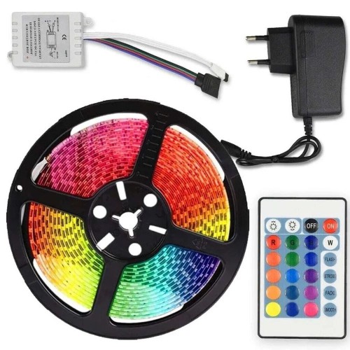 Світлодіодна стрічка SMD 5050 RGB LED 2 м IP65 з пультом та блоком живлення USB, 2м, Стрічка світлодіодна 5050