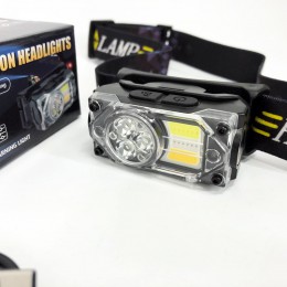 Ліхтар налобний YY-19B-3SMD+2COB(white+yellow+red), Налобний ліхтарик із usb зарядкою