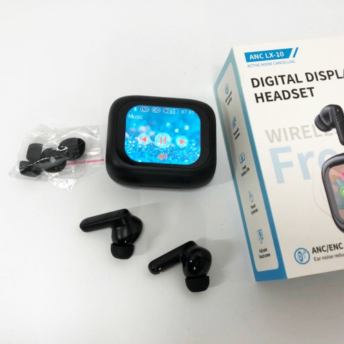 Бездротові навушники LX-10 TWS Earbuds з LED дисплеєм Bluetooth бездротові навушники затички. Колір: чорний