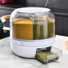 Поворотний диспенсер для круп органайзер-дозатор сипучих продуктів, Прозорі контейнери для спецій