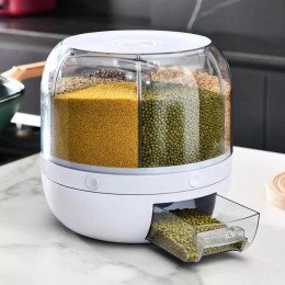 Поворотний диспенсер для круп органайзер-дозатор сипучих продуктів, Прозорі контейнери для спецій