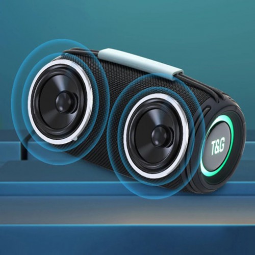 Bluetooth-колонка TG657 з RGB підсвічуванням 1500 mAh, Bluetooth колонка для гарної музики. Колір: чорний