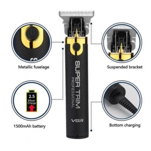 Машинка для стрижки VGR V-082 акумуляторна бездротова професійна + 3 насадки триммер для волосся