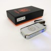 Дугова електроімпульсна запальничка USB Герб України індикатор заряду, ліхтарик HL-442. Колір: срібло