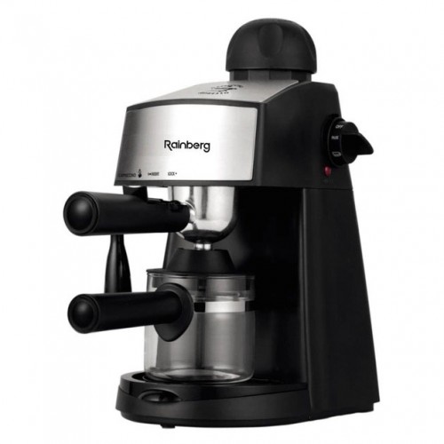Кавомашина Rainberg RB-8111 кавоварка ріжкова з капучинатором 2200W Espresso, маленька кавоварка