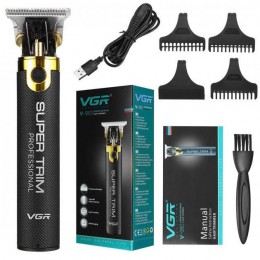 Машинка для стрижки VGR V-082 акумуляторна бездротова професійна + 3 насадки триммер для волосся