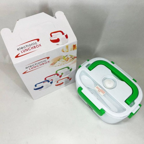 Ланч бокс електричний з підігрівом Lunch Heater 220 V Pro, Термос для їжі для дітей. Колір: зелений