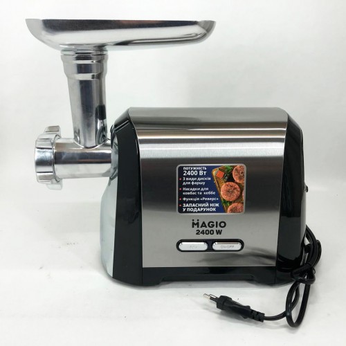М'ясорубка Magio MG-269, 2400 W, м'ясорубка електрична метал, м'ясорубка з металевим редуктором