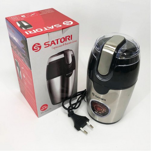 Кавомолка SATORI SG-2510-SL, електрична кавомолка подрібнювач, кавомолка потужна, подрібнювач зерен