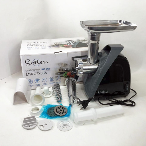 М'ясорубка Suntera SMG-5421B 1800 Вт, м'ясорубка електрична для м'яса, м'ясорубка для домашньої ковбаси
