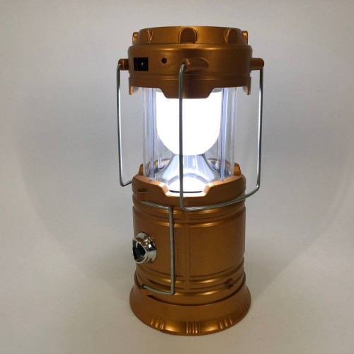 Туристичний ліхтар лампи на сонячній батареї з павером CAMPING MH-5800T (6+1 LED). Колір: коричневий