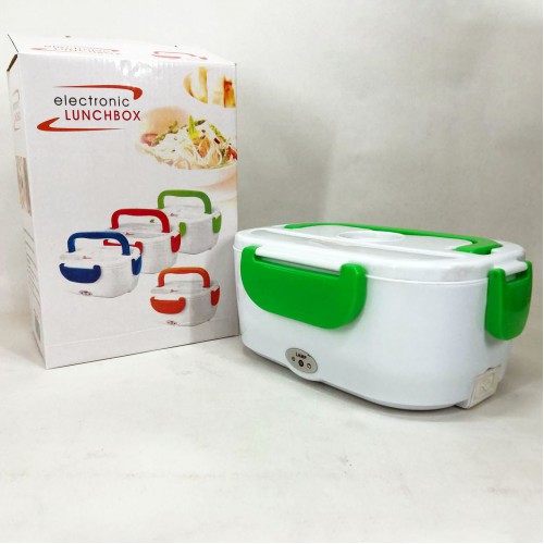 Ланч бокс електричний з підігрівом Lunch Heater 220 V Pro, Термос для їжі для дітей. Колір: зелений