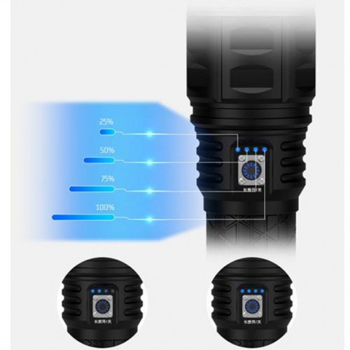 Ліхтар ручної моделі Police AK138-1 WHITE LASER LED PM60-TG 8х18650, USB-зарядка, Power Bank, зум