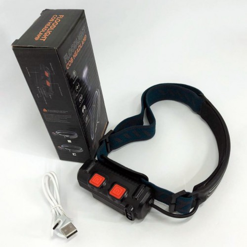 Ліхтар налобний акумуляторний BL-W691-2COB (white/red/RGB) з датчиком руху, потужний ліхтар налобний