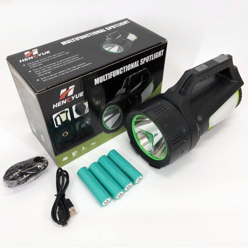 Ліхтар кемпінг переносний T100A-10W+2COB з бічними LED white/red/blue, Акумуляторна лампа для кемпінгу