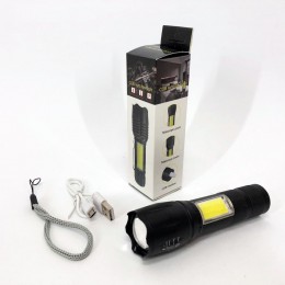 Ліхтарик акумуляторний ручний Bailong BL-29 діод T6 + COB зарядка від USB, ліхтарик led, водонепроникний