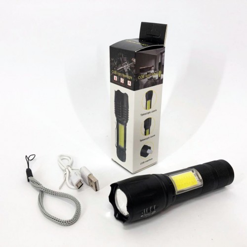 Ліхтарик акумуляторний ручний Bailong BL-29 діод T6 + COB зарядка від USB, ліхтарик led, водонепроникний