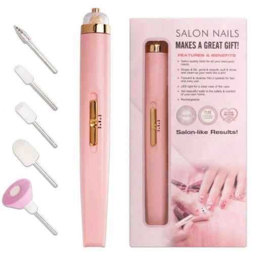 Фрезер для манікюру та педикюру Flawless Salon Nails, ручка фрезер для манікюру. Колір: рожевий