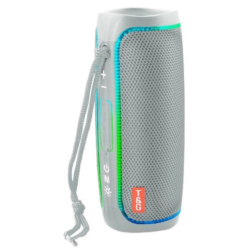 Портативна колонка Bluetooth з LED підсвічуванням TG288, акумуляторна колонка для музики. Колір: сірий