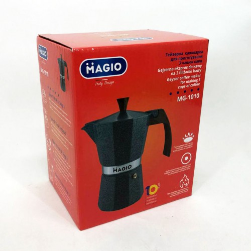 Кафеварка гейзерна Magio MG-1010 150 мл, гейзерна кавоварка для плити, кавник гейзерний