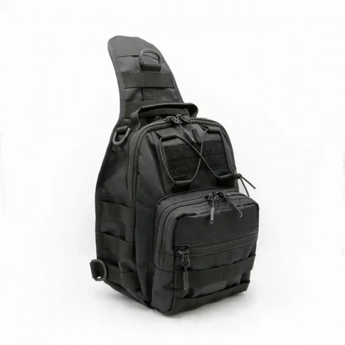 Набір: армійська чорна сумка + тактичний ліхтар професійний POLICE BL-X71-P50
