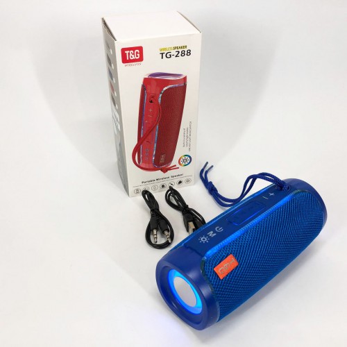 Портативна колонка Bluetooth з LED підсвічуванням TG288 бездротова колонка портативна потужна. Колір: синій