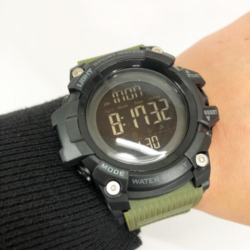 Годинник наручний чоловічий SKMEI 1384AG ARMY GREEN, годинник тактичний протиударний. Колір: зелений