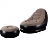 Надувне крісло з пуфом для відпочинку AIR SOFA велюрове