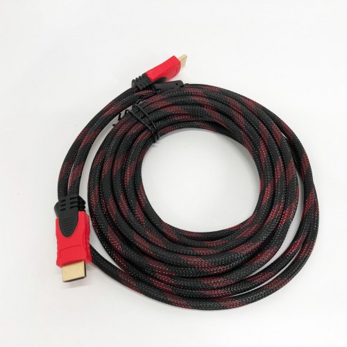Кабель посилений 5м перехідник адаптер HDMI-HDMI тато-тато аудіо відео шнур в обмотці