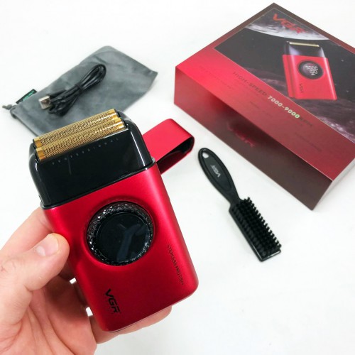 Електробритва VGR V-377 RED шейвер, Електрична акумуляторна бритва для гоління, шейвер чоловічий