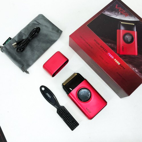 Електробритва VGR V-377 RED шейвер, Електрична акумуляторна бритва для гоління, шейвер чоловічий