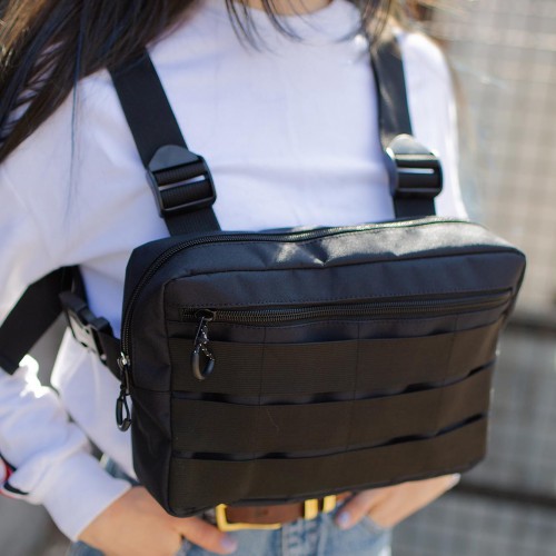 Тактична нагрудна сумка з Cordura 1000D, розгрузка чоловіча чорна