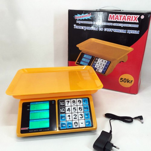 Електронні ваги для товарів Matarix MX-412 до 50 кг, Функціональні електронні ваги для торгівлі