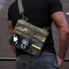 Сумка-кобура мультикам наплічна з липучкою для шевронів, тактична сумка чоловіча з кордури