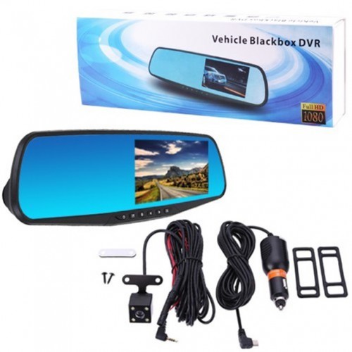 Автомобільний відеореєстратор-дзеркало L-9004 LCD 3.5'' 2 камери 1080P Full HD