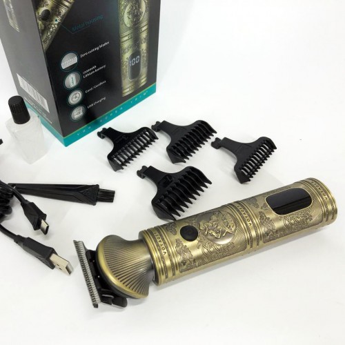 Акумуляторна машинка для стрижки волосся VGR V-962 тример для бороди та вусів з насадками 1-7 мм