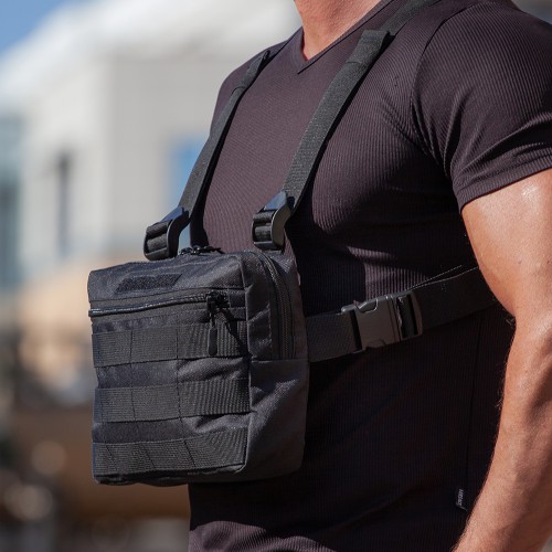 Тактична нагрудна сумка з Cordura 1000D, розгрузка чоловіча чорна