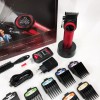 Професійна машинка для стрижки волосся VGR V-001 RED з дисплеєм 9000 об та 10 насадками (1,5-24 мм)